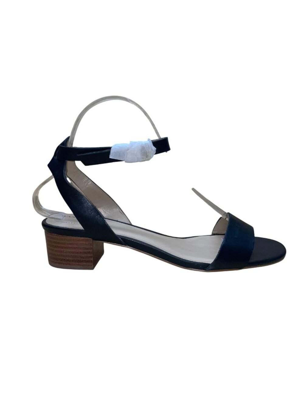 Lands End Women’s Black Leather Block Heel Open-Toe Sandals Size UK6/US8/8.5